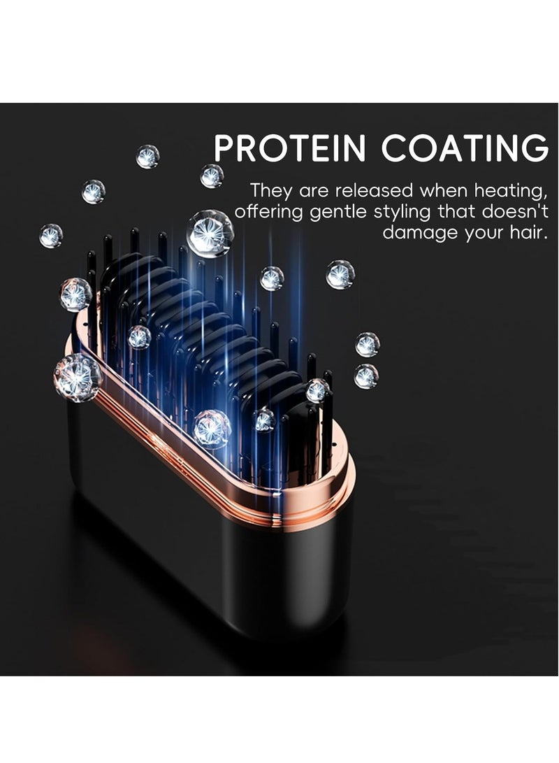 GUDOO مشط فرد شعر صغير، فرشاة فرد شعر لاسلكية، مشط تصفيف شعر محمول بالأيونات السالبة للاستخدام المنزلي والسفر والاستخدام في الهواء الطلق - Image 4