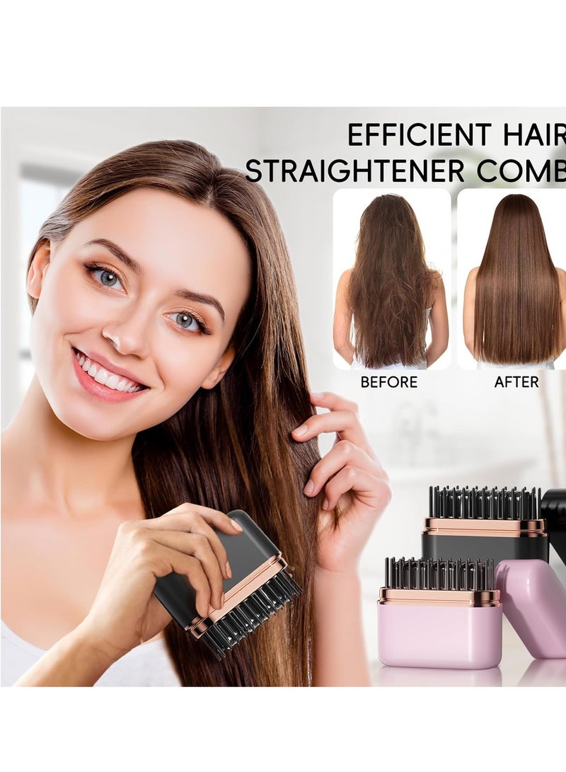 GUDOO مشط فرد شعر صغير، فرشاة فرد شعر لاسلكية، مشط تصفيف شعر محمول بالأيونات السالبة للاستخدام المنزلي والسفر والاستخدام في الهواء الطلق - Image 3