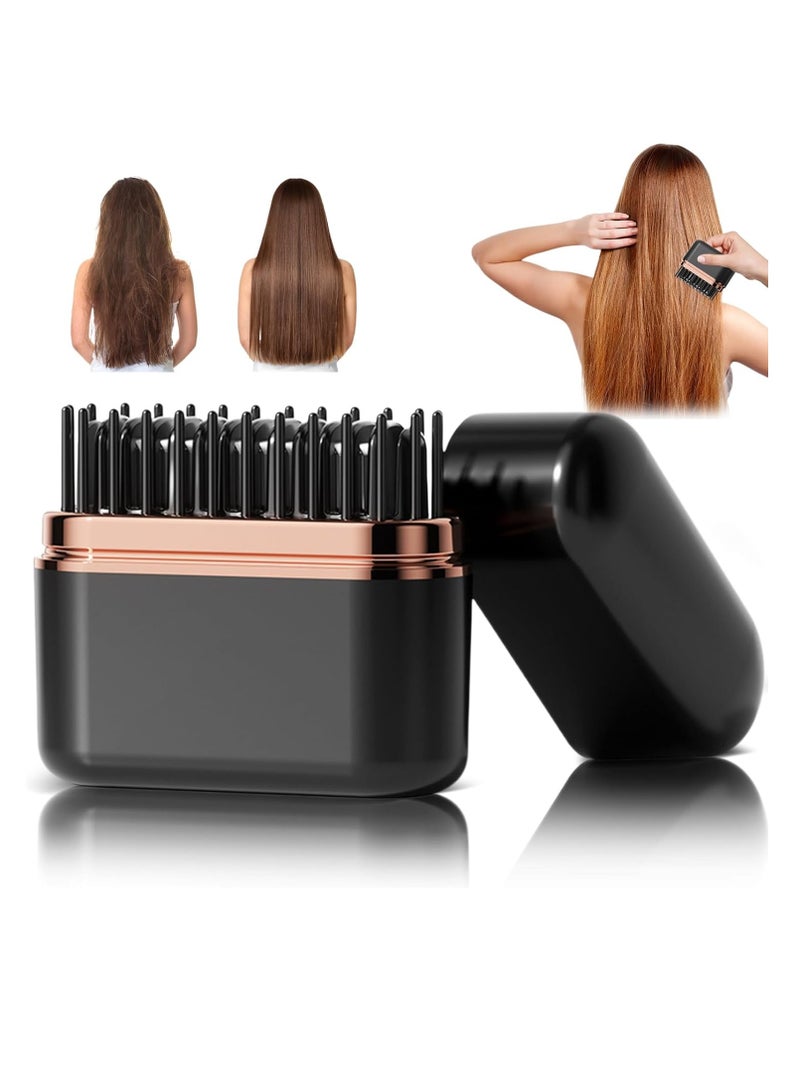 GUDOO مشط فرد شعر صغير، فرشاة فرد شعر لاسلكية، مشط تصفيف شعر محمول بالأيونات السالبة للاستخدام المنزلي والسفر والاستخدام في الهواء الطلق - Image 1