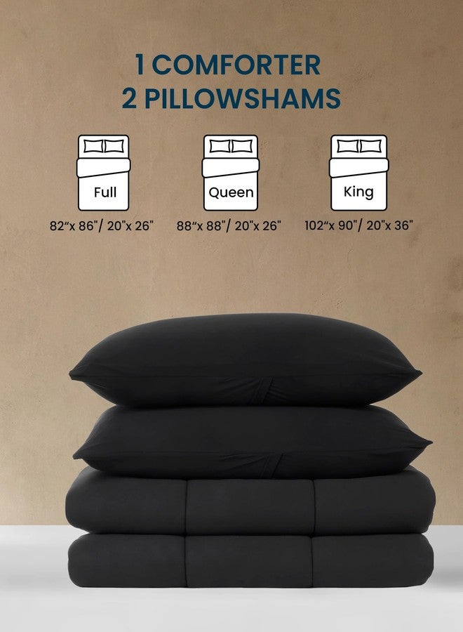 SLEEP ZONE Bedding Set for King Size, 3 Pieces Comforter Sets for Family, Bedroom, Guestroom, Super Soft and Skin Friendly for Adults and Children, Washable (Black, King) - Image 5