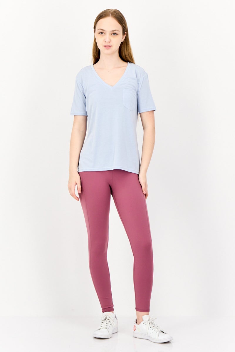 SKECHERS Women Sportswear Fit Short Sleeve Training Tops, Light Blue - Image 2
