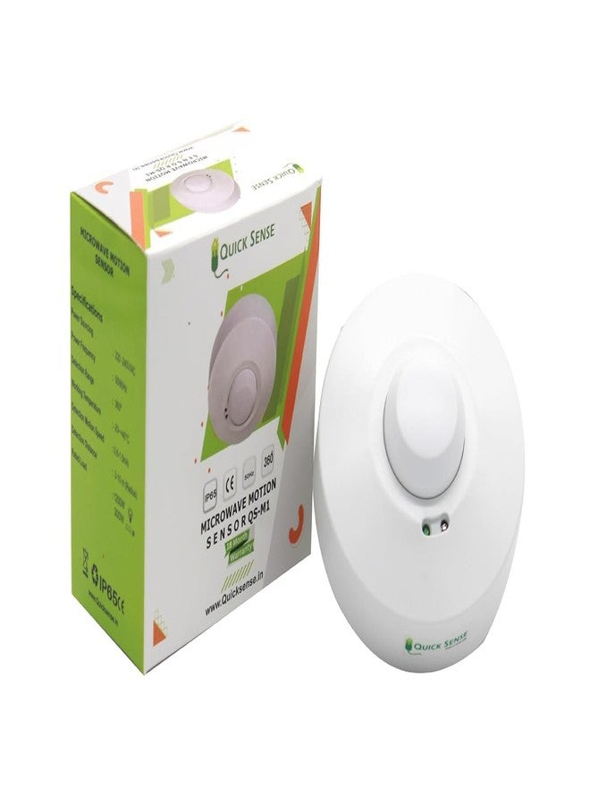 Quick Sense Microwave Motion Sensor QS-M1 | 1-8m Detection | 360° Ceiling Sensor | Day/Night Auto | Adjustable Range & Time Delay | Set of 2 - Image 2