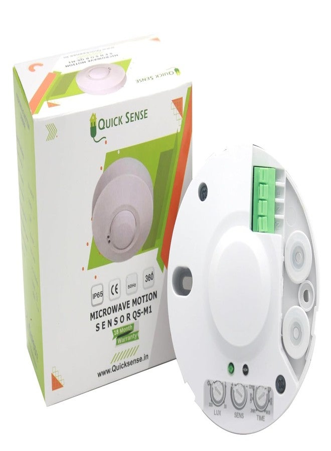 Quick Sense Microwave Motion Sensor QS-M1 | 1-8m Detection | 360° Ceiling Sensor | Day/Night Auto | Adjustable Range & Time Delay | Set of 2 - Image 3
