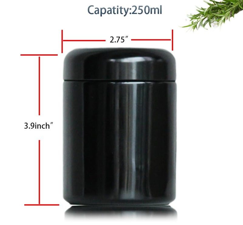 Matoolser Black Glass Storage Container Jar 250ml Half Oz with UV Protection for Spice Coffee - Image 4