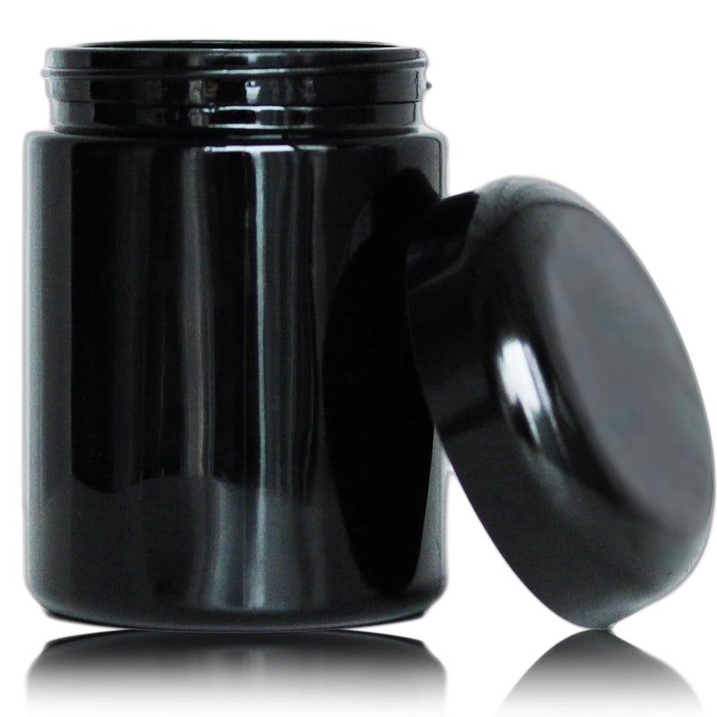 Matoolser Black Glass Storage Container Jar 250ml Half Oz with UV Protection for Spice Coffee - Image 1