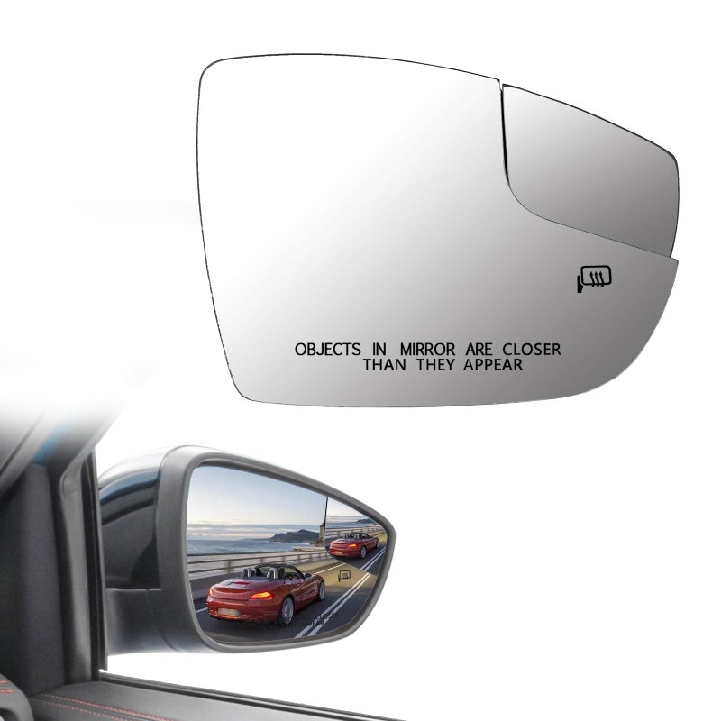 Passenger Right Side View Heated Mirror Glass Replacement for 2012 2013 2014 2015 2016 2017 2018 Ford Focus Side Mirror Glass With Rear Holder Replace CM5Z17K707G