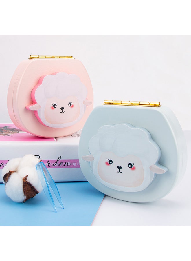 Deciduous Teeth Commemorative Box Wooden Boys And Girls Deciduous Teeth Box Children's Teeth Collection Storage Box Baby's Teeth Falling Storage Box-Color:Blue-Zodiac Monkey  - Image 4