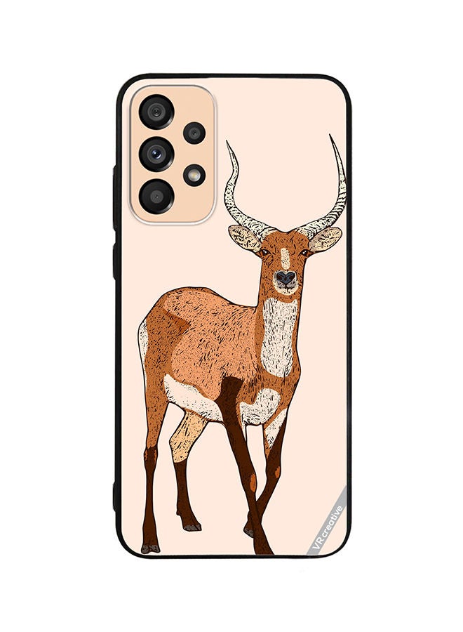 VR CREATIVE Protective Case Cover For Samsung Galaxy A72 Red Lechwe, Deer Engraved Design Multicolour - Image 1