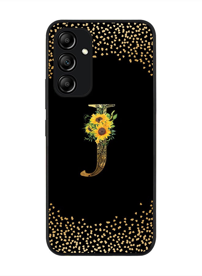 Stylizedd Rugged Black edge case for Samsung Galaxy A34 5G, Slim fit - Custom Monogram Initial Letter Mandala Floral Pattern Alphabet- J  (Black ) - Image 1