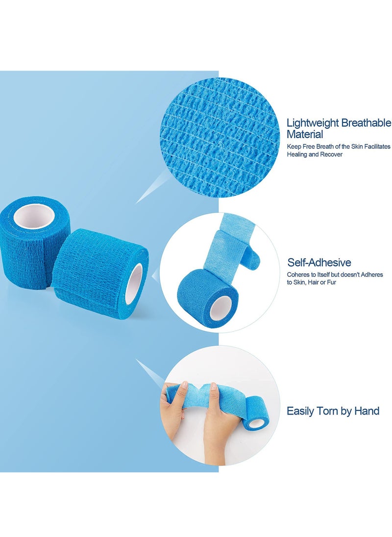 SYOSI Cohesive Bandages 12 Rolls 10 Colour Self Adherent Non Woven Bandage Wrap Pet Vet Elastic Sports Water Repellent Breathable for Wrist Ankle Strains Sprains Swelling  - Image 5