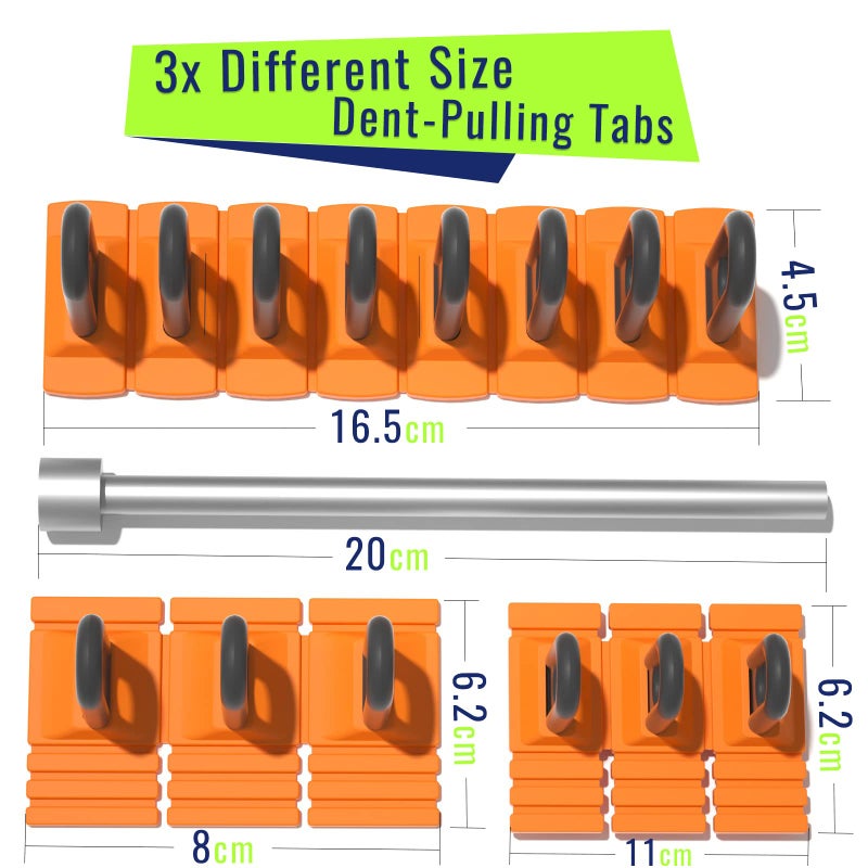HiYi Car Dent Repair Tools Heavy Duty Paintless Repair Removal Tools Strong Dent Puller Handle Lifter Yellow Glue Tabs Powerful Body Repair Dent Remover Tool Kit for Car Dent Repair (Yellow) - Image 2