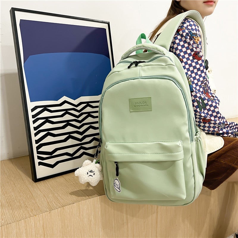 Schoolbag Women'S New Nylon Solid Color Backpack For Middle School Students Large Capacity Simple All-Match Water-Repellent Backpack For College Students - Image 5