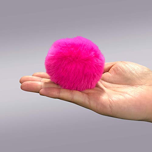 Cityelf Cute Faux Rabbit Fur Ball Pom Pom Keychain Car Key Ring Handbag Tote Bag Pendant Purse Charm (Rose) - Image 3