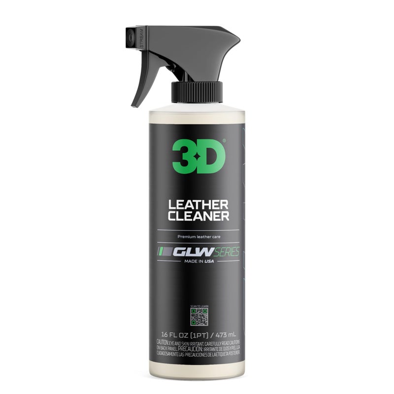 3D Leather Cleaner for Car, GLW Series | Ultimate Deep Cleaning | Removes Dirt, Grease, Body Oils | DIY Car Detailing | Versatile Cleaner for All Leather Goods | 16 oz - Image 1