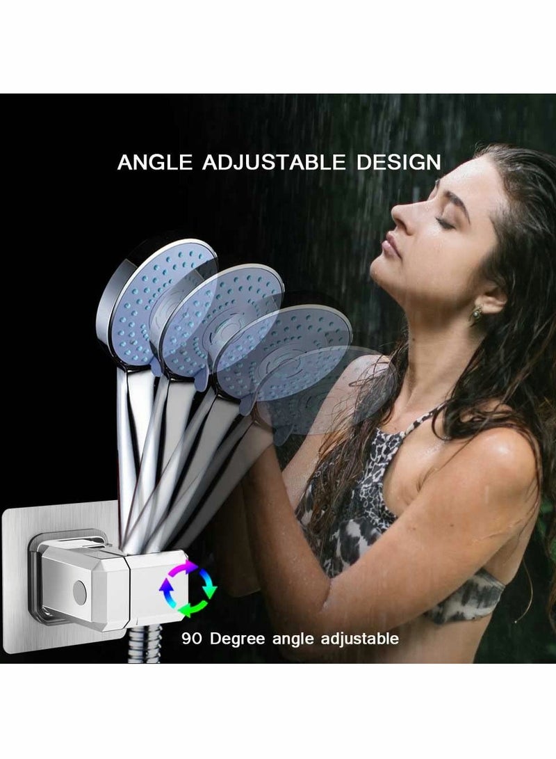 SYOSI Shower Head Holder, No Drilling 360° Adjustable Paste Wall Mount Bracket, Bathroom Accessories Handheld Rain Shower Stand  - Image 2