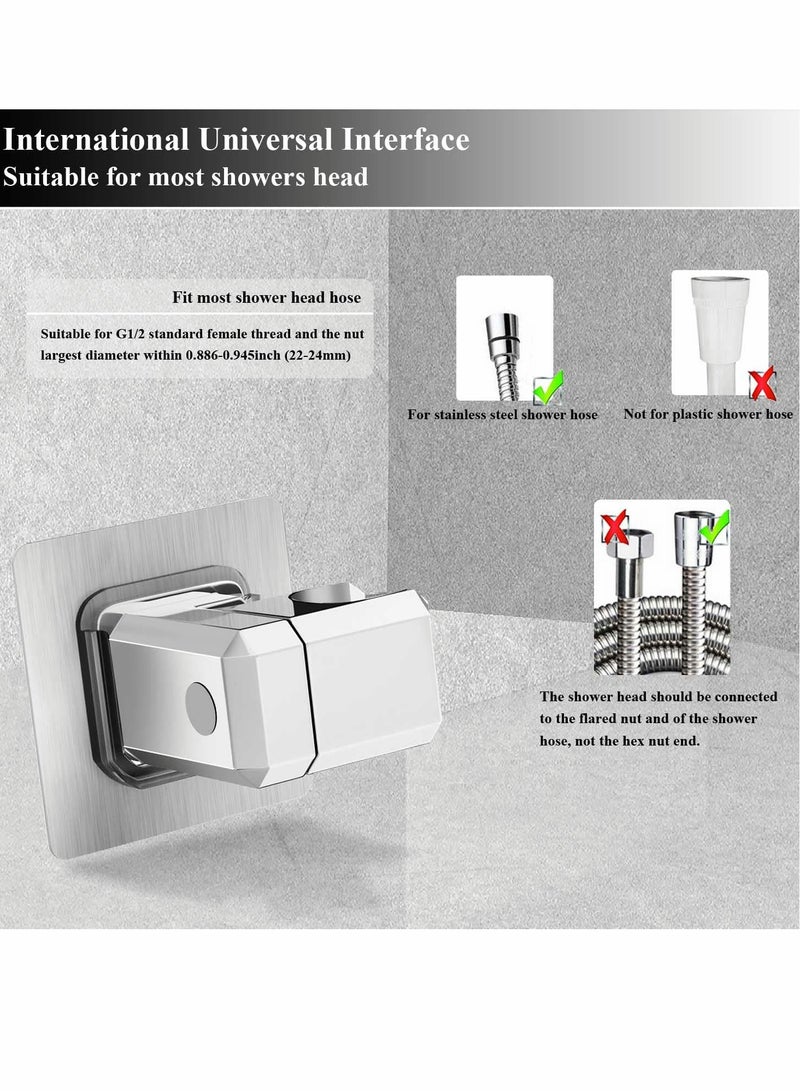 SYOSI Shower Head Holder, No Drilling 360° Adjustable Paste Wall Mount Bracket, Bathroom Accessories Handheld Rain Shower Stand  - Image 5