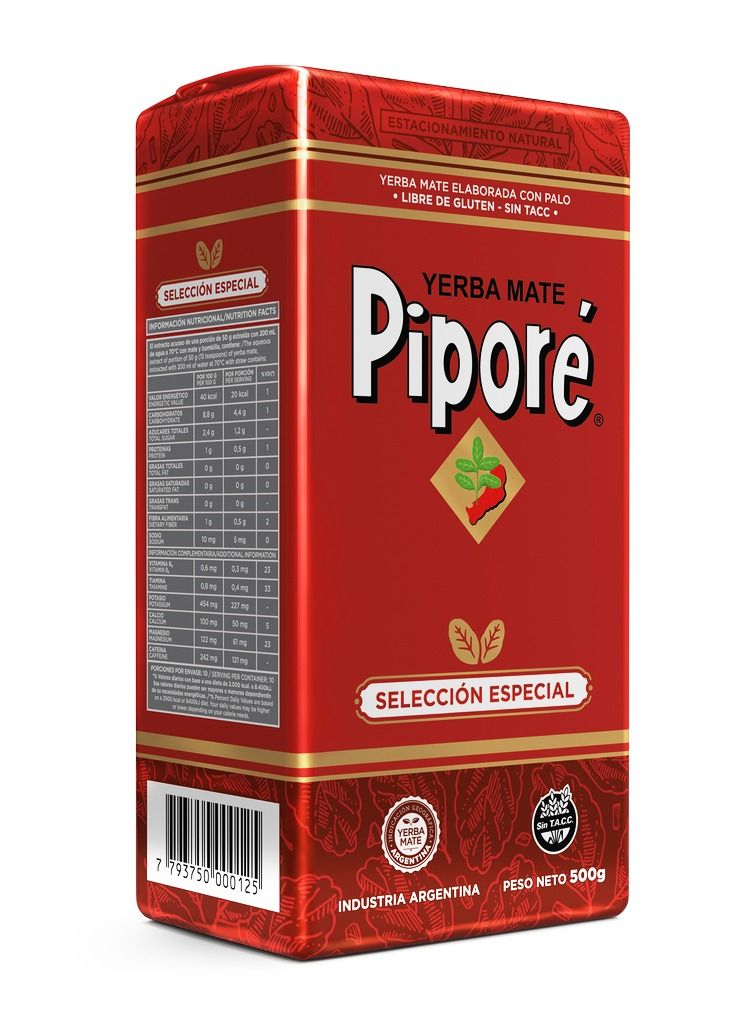 Pipore Yerba Mate Golden Seleccion Especial Packet Despalada Organic Original Hot and Cold Tea Gluten Free Gives Energy Improves Strength Immune System Unique Flavour (500 Grams) - Image 1