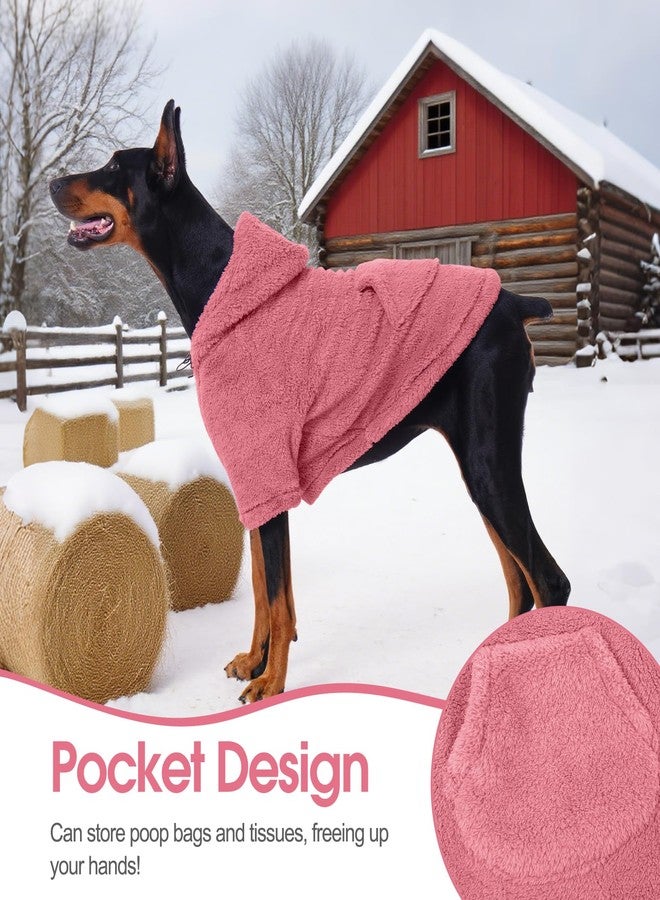 IDOMIK Fuzzy Dog Sweater with Adjustable Hood, Warm Fleece Dog Sweater Hoodie with Harness Hole & Pocket, Pullover Sweaters for Small Dogs, Fuzzy Hooded Sweatshirt for Fall Winter Christmas,Pink,S - Image 4