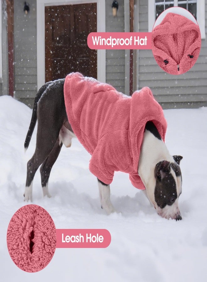 IDOMIK Fuzzy Dog Sweater with Adjustable Hood, Warm Fleece Dog Sweater Hoodie with Harness Hole & Pocket, Pullover Sweaters for Small Dogs, Fuzzy Hooded Sweatshirt for Fall Winter Christmas,Pink,S - Image 5