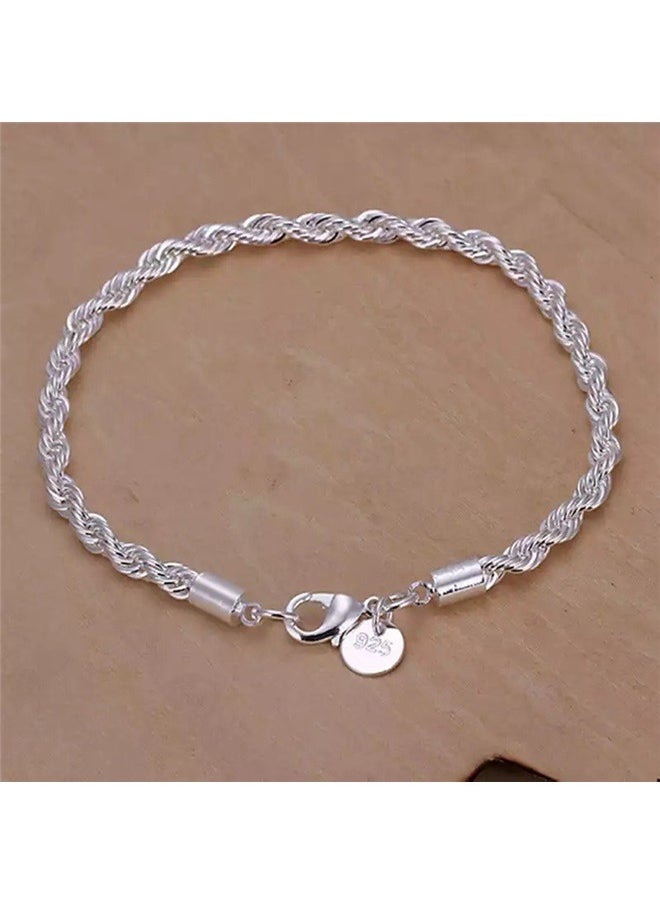 yongsheng Fashion Jewelry Silver Twisted Rope Chain Bracelet  - Image 2