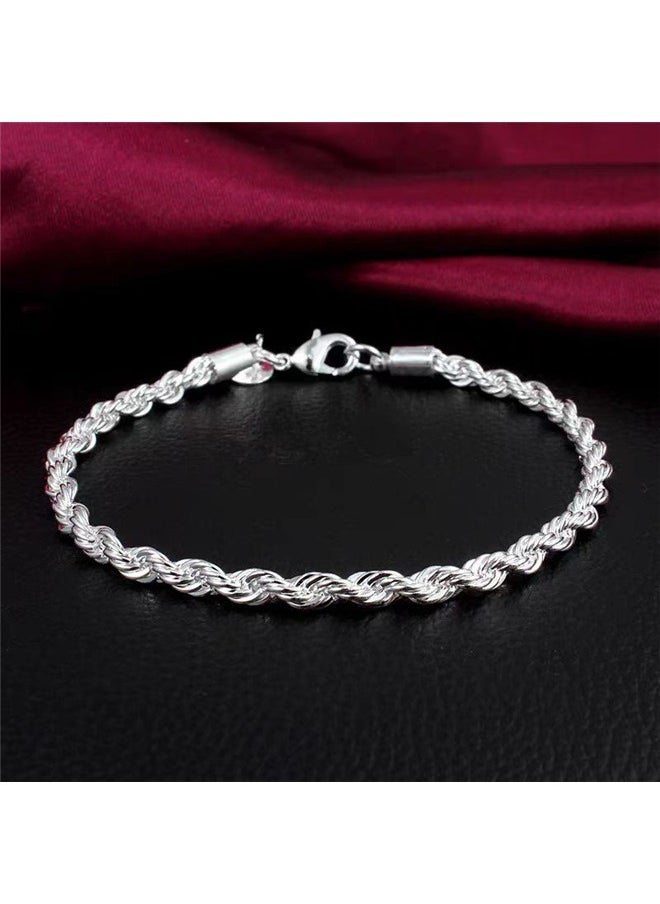 yongsheng Fashion Jewelry Silver Twisted Rope Chain Bracelet  - Image 3