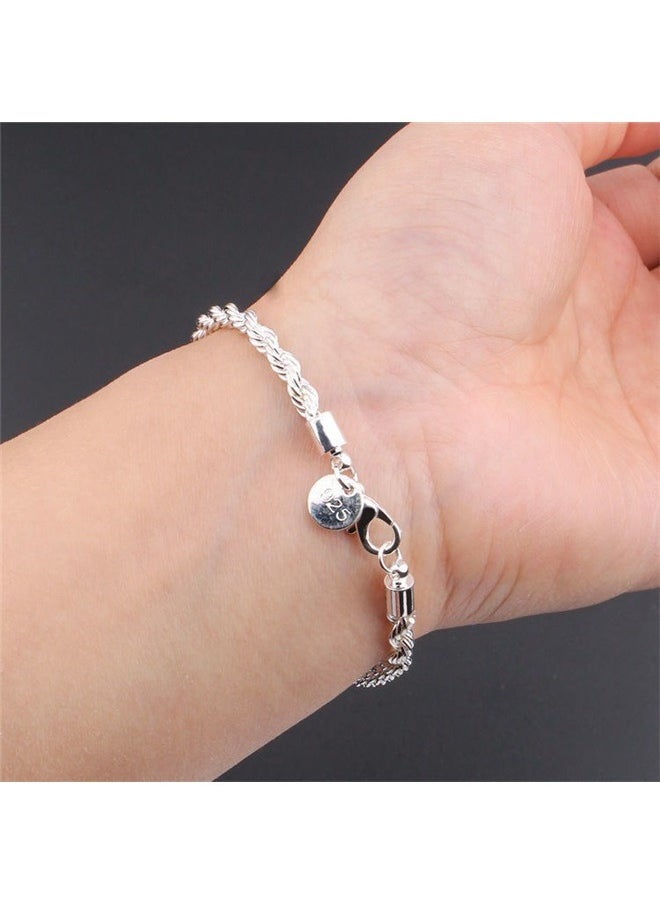 yongsheng Fashion Jewelry Silver Twisted Rope Chain Bracelet  - Image 5