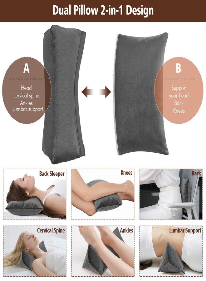 AmazeCov 2-in-1 Cervical Pillow for Neck & Shoulder Pain Relief - Adjustable Zippered Neck Support for Sleeping, Office & Travel, Spine Protection (Dark Gray) - Image 4