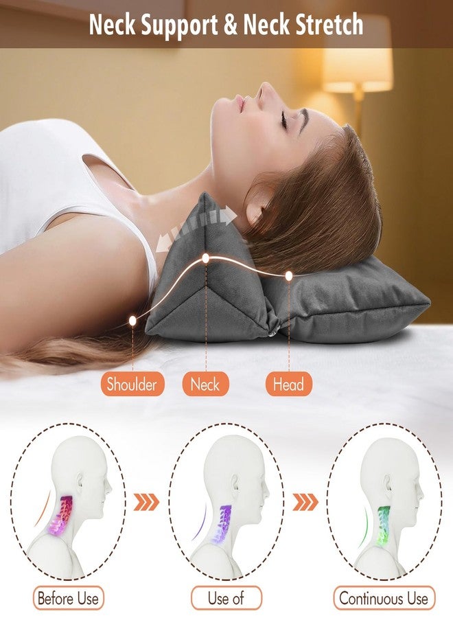 AmazeCov 2-in-1 Cervical Pillow for Neck & Shoulder Pain Relief - Adjustable Zippered Neck Support for Sleeping, Office & Travel, Spine Protection (Dark Gray) - Image 2