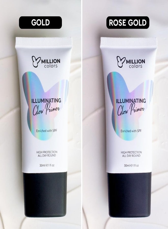 Million Colors Dual Glow Combo Illuminating Strobe Cream for Face | Rose Gold and Gold Strobe Cream + Primer + Face Highlighter | Hydrating Makeup Base with SPF | Infused With Hyaluronic Acid, Niacinamide, Jojoba Oil & Shea Butter for Radiant Skin 30Ml (Gold and Rose Gold) - Image 2