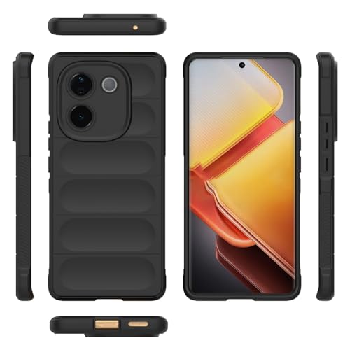 SPAZY CASE® iQOO Z9s Pro 5G / Vivo T3 Pro 5G Back Cover | Rubber Case with Soft Silicone + Smooth Surface Protective Back Case Cover for iQOO Z9s Pro 5G / Vivo T3 Pro 5G - Black - Image 4