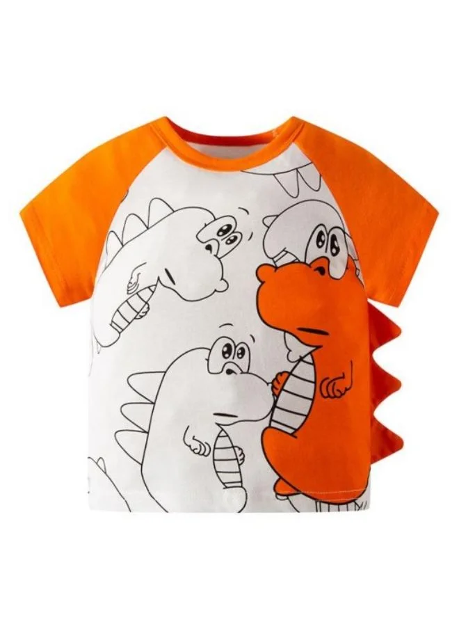 YUNIQEE White Printed Short Sleeve Crew Neck T-Shirt