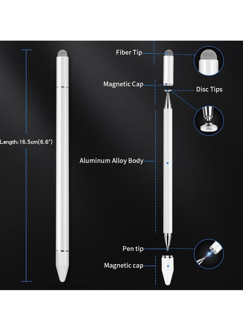 Stylus For IPad Stylus Magnetic Disc Universal Stylus Pens Touch Screens For Apple/iPhone/iPad Pro/Mini/Air/Android/Microsoft/All Capacitive Touch Screens - White - Image 3