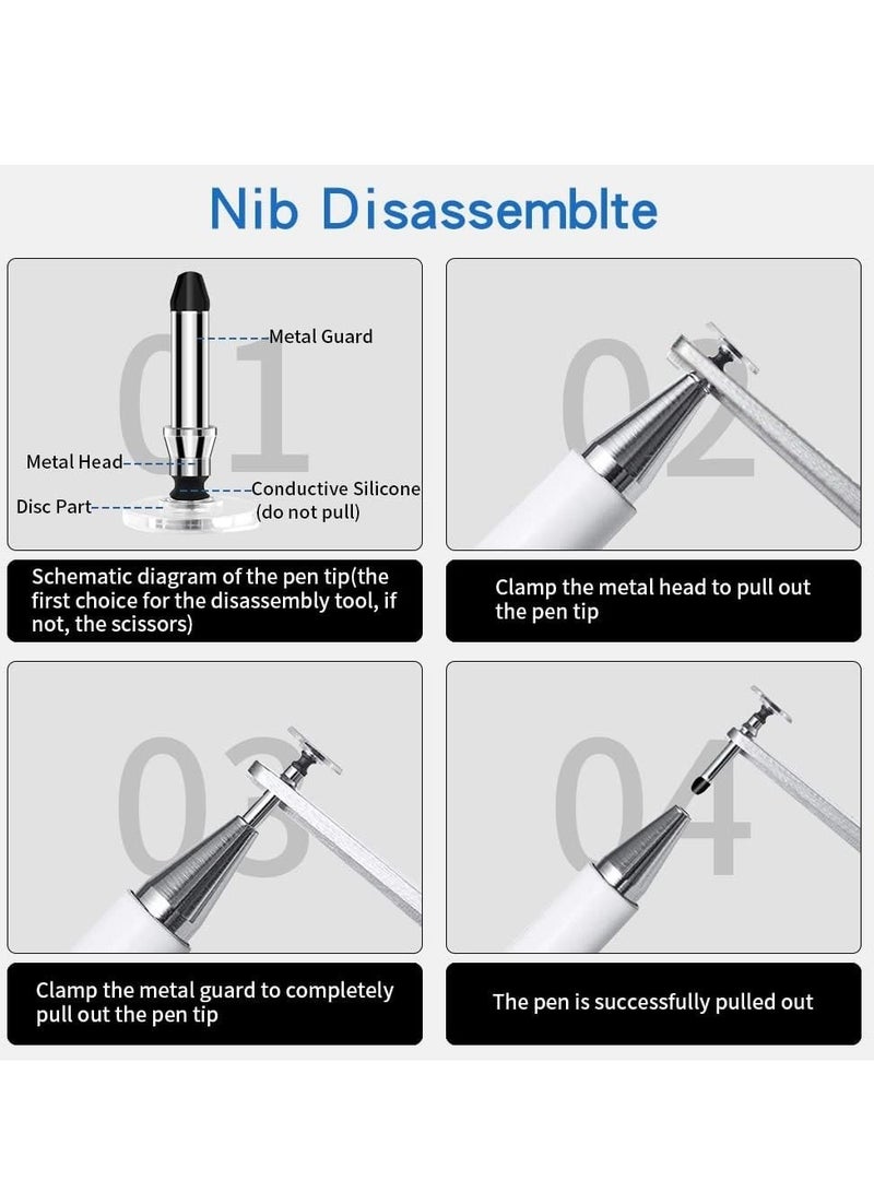 Stylus For IPad Stylus Magnetic Disc Universal Stylus Pens Touch Screens For Apple/iPhone/iPad Pro/Mini/Air/Android/Microsoft/All Capacitive Touch Screens - White - Image 5