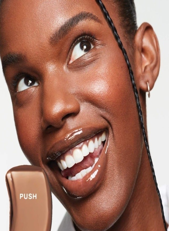 Saie   Glossy Bounce™  High Shine Lip Gloss -  Push - soft brown ,  Moisturizing Oil Infused, 5ml - Image 3