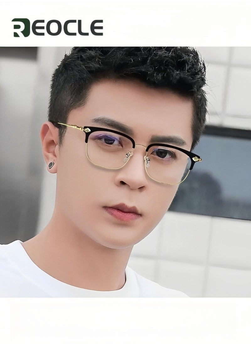 REOCLE - Multifocus Reading Glasses Progressive Multifocal Reader Anti Blue Light Computer Frame Eyeglasses Multi Focus Transition Eyeglasses - Image 1