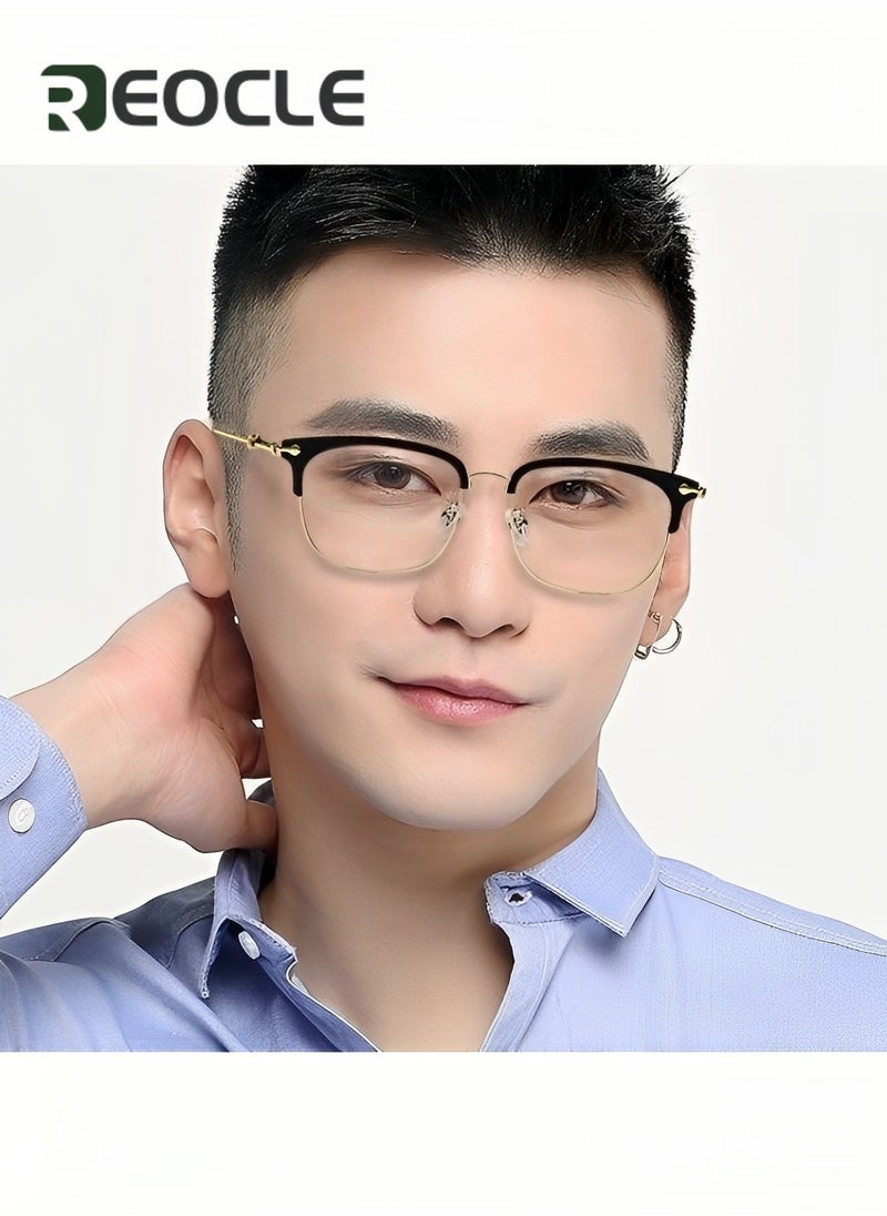 REOCLE - Multifocus Reading Glasses Progressive Multifocal Reader Anti Blue Light Computer Frame Eyeglasses Multi Focus Transition Eyeglasses - Image 1