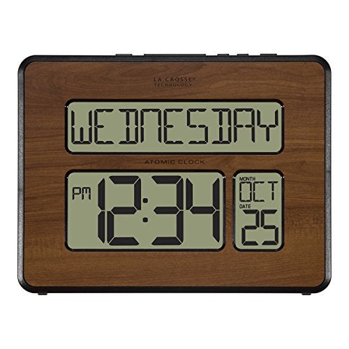 La Crosse Technology La Crosse Technology 513-1419-WA-INT Atomic Large Full Digital Calendar Clock - Image 1