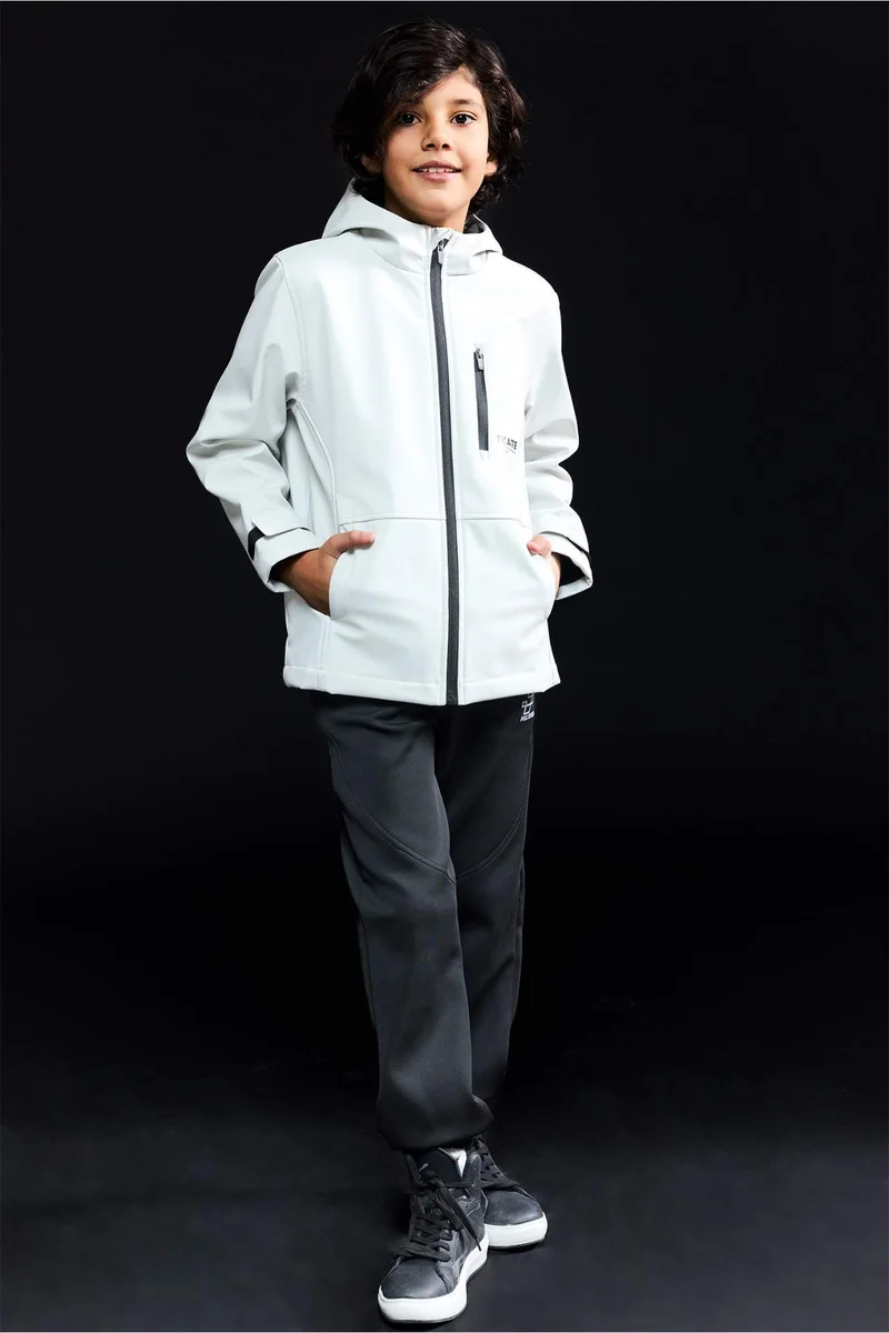 DeFacto Boy Hooded Fleece Lined Raincoat