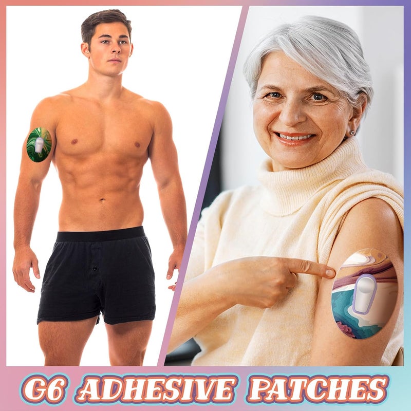 Siifert 30 Pack Adhesive Patch CGM Tape Breathable Patches Pre Cut Adhesive Tape Stickers Sensor Covers 10 Swirl StylesCompatible with Dexcom G6 - Image 5