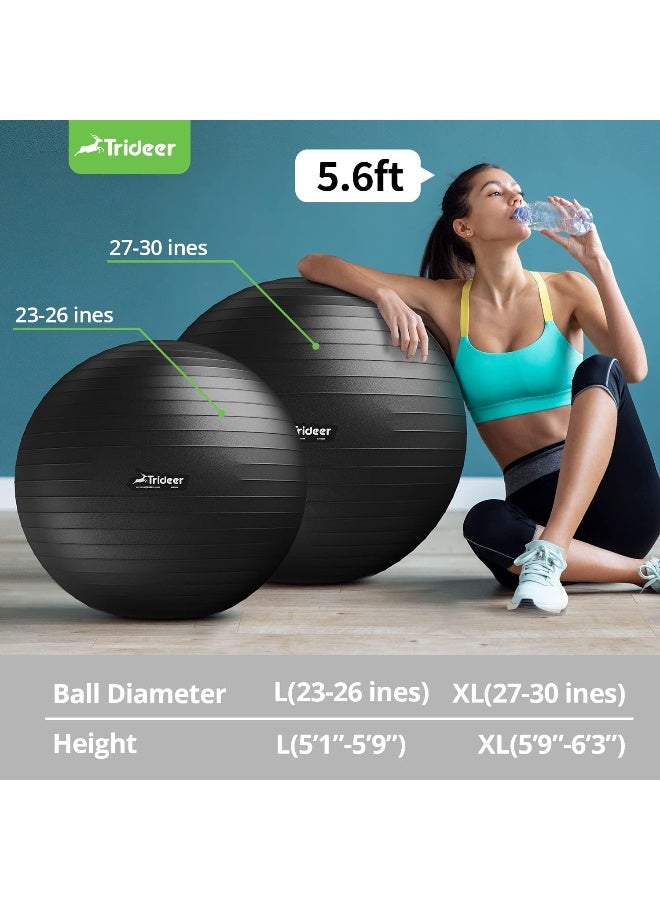 Trideer Trideer Ball Chair Yoga Ball Chair Exercise Ball Chair with Base & Bands for Home Gym Workout Ball for Abs, Stability Ball & Balance Ball Seat to Relieve Back Pain  - Image 1