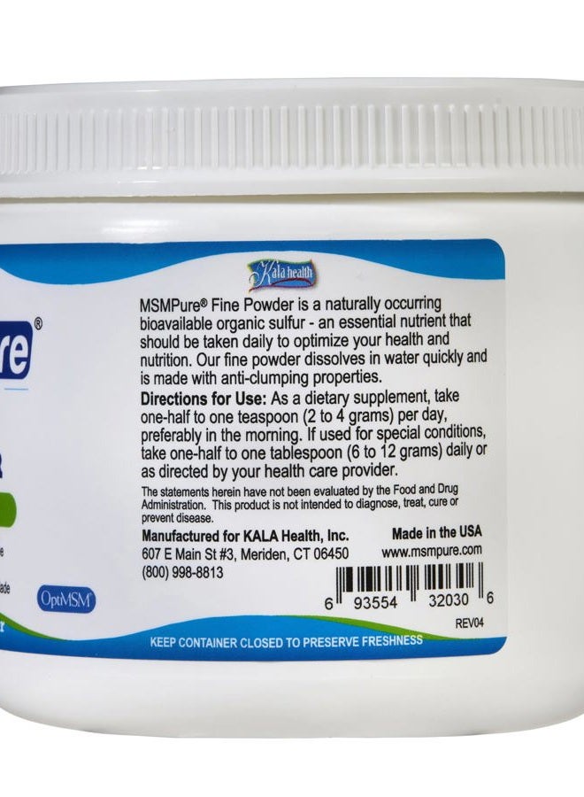 Kala Health MSMPure Fine MSM Powder Crystals – Organic Sulfur for Joint Flexibility, Skin Appearance, and Hair & Nail Support – 8.8 oz, USA Made, Distilled Flakes - Image 2