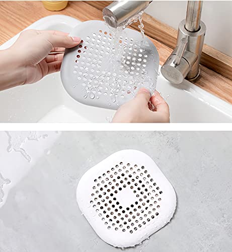 Philbinden 2 Pieces Shower Drain Hair Catcher Bathtub Stopper, Home Protectors with Sucker Water Trap Sink Cover for Bathroom Bathtub and Kitchen (Grey,White) - Image 4