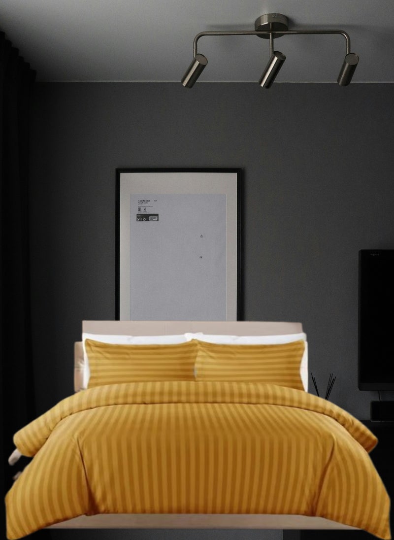 REDTOMMY طقم أغطية سرير من 4 قطع بحجم مفرد - غطاء لحاف (150x200 سم)، ملاءة مشدودة (120x200+20 سم) و 2 غطاء وسادة (53x75 سم)، اللون - ذهبي - Image 1