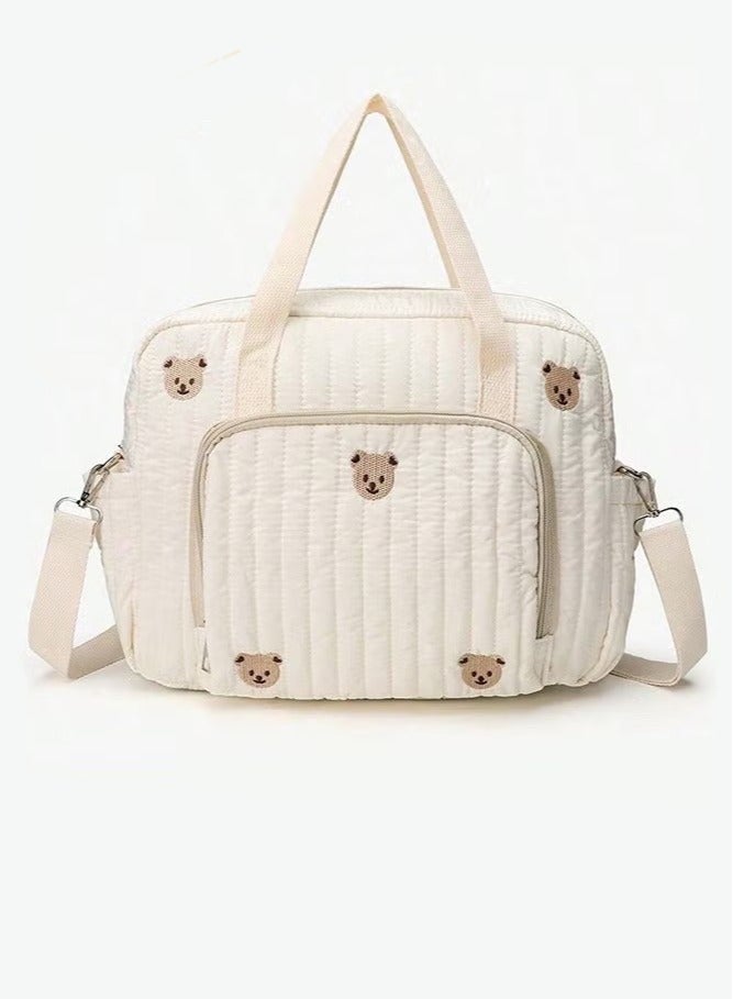 Gonice Baby Diaper Tote Bag, Stroller Storage Bag, Infant Carriages Diaper Organizer Pouches, Handbag Embroidered Mommy Bag - Image 1