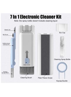 DUSALA 7 in 1 Multifunctional Cleaning Tool, Earphones Cleaner Kit for AirPods, Keyboard Cleaning Brush, Portable Electronics Cleaning Kit for Laptop, PC, Keyboard, Earphones, Cell Phone(Blue)  - Image 2