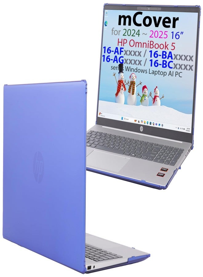 mCover Compatible with HP OmniBook 5 16-AF 16-AF 16-AF 16-AG 16-BAxxxx 16-BCxxxx and Pavilion 16-AF 16-AF 16-AF 16-AG0000 Series Windows AI Notebook PC (NOT for other HP models) Blue - Image 1