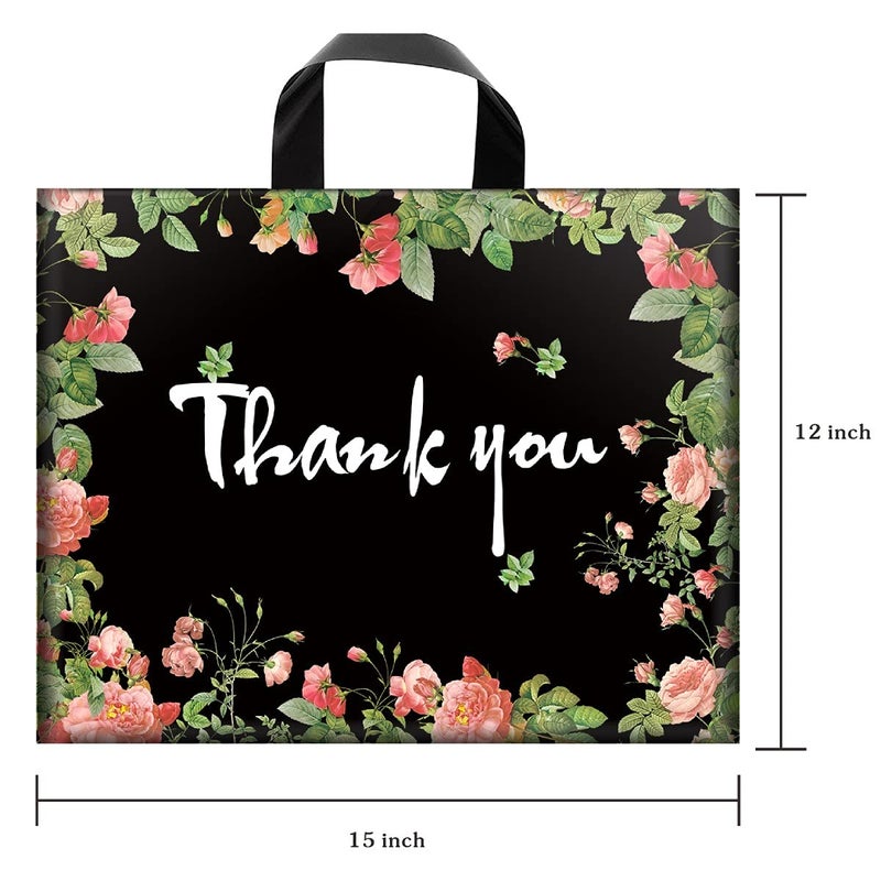 MoloTAR Thank You Bags, 50 Pack Extra Thick 12"x15" Reusable Shopping Bags for Boutique, Plastic Retail Gift Merchandise - Image 3