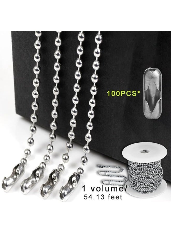 سلسلة كريات معدنية 55 قدمًا مع 100 قطعة مشبك - لصنع المجوهرات أو تعليق بطاقات الحيوانات الأليفة - Image 5