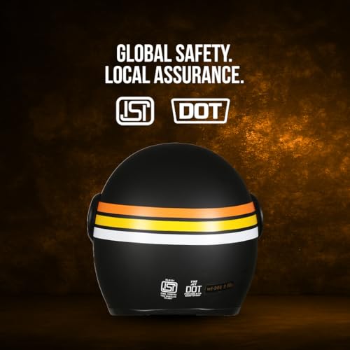 TVS Downtown Open Face Helmet � Stylish &Safe Half Face Helmet for Riders | ISI & DOT Certified | Premium Protection for Men & Women | Comfortable, Durable & Lightweight Design with Visor(Black V2/XL) - Image 4