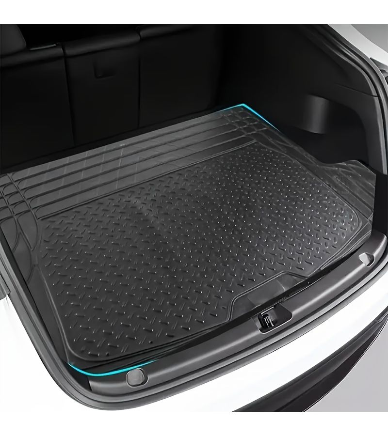 Black PVC Universal Car Trunk Liner Anti Slip Cargo Mat - Image 1
